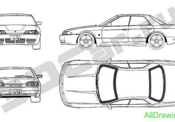 Nissan Skyline R32 4Door (Ниссан Скайлайн Р32 4дверный) - чертежи (рисунки) автомобиля